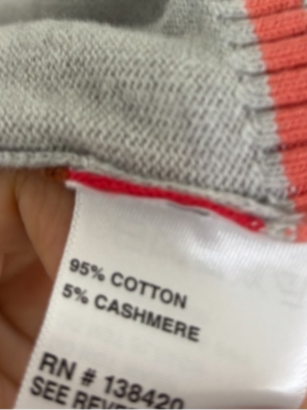 Carlisle Gray Knit cotton V-Neck Tank with Pink & Brown Trim - Picture 5 of 5